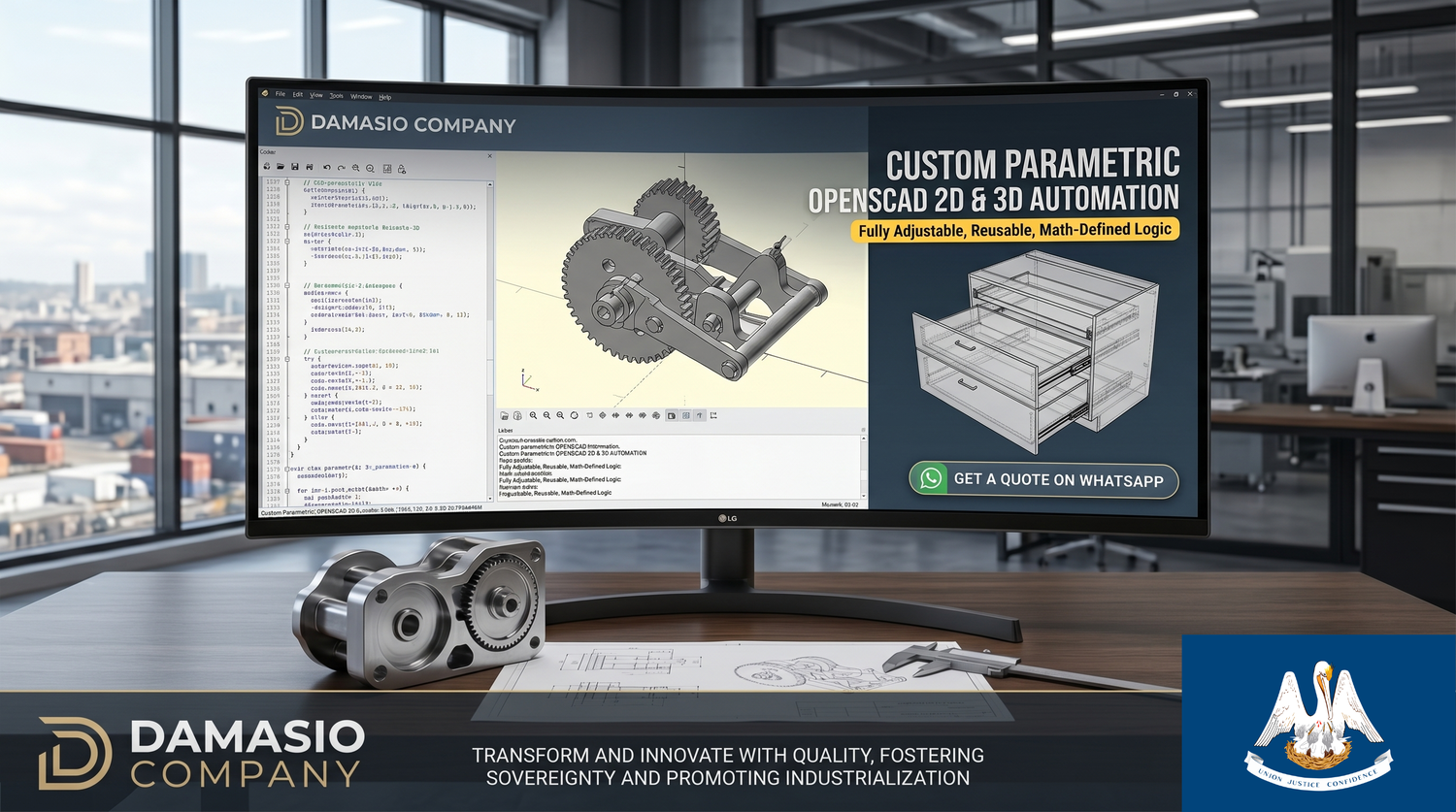 Custom Parametric OpenSCAD 3D & 2D Automation - Alexandria, Louisiana