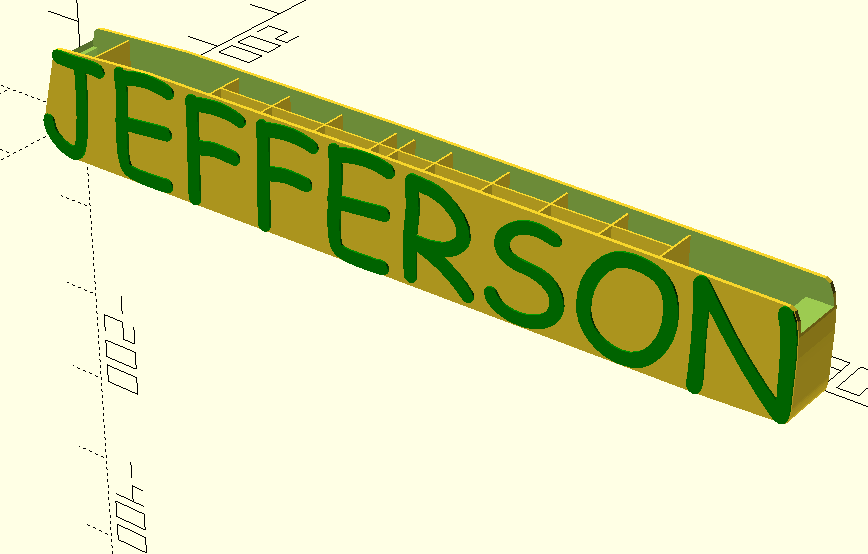 Openscad pencil and pen holder 10