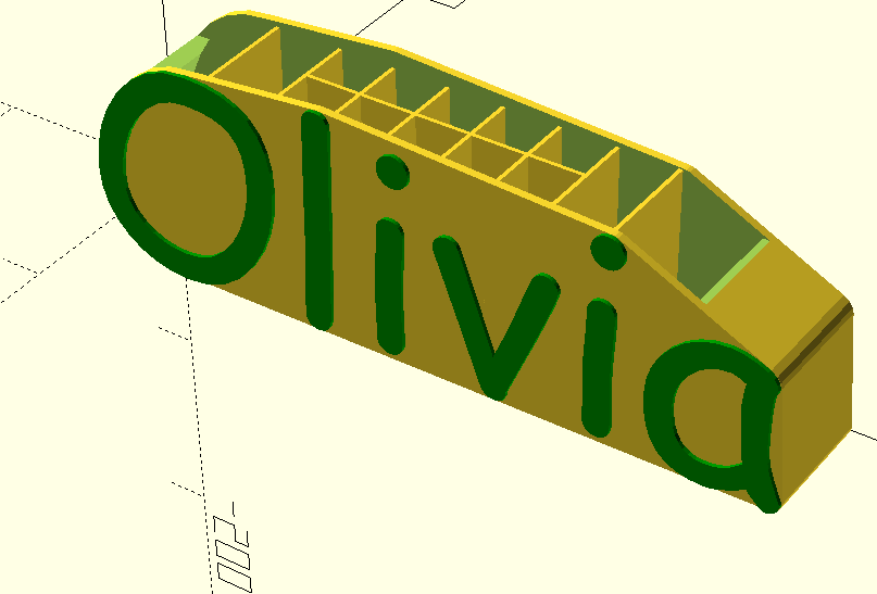 Openscad pencil and pen holder 11
