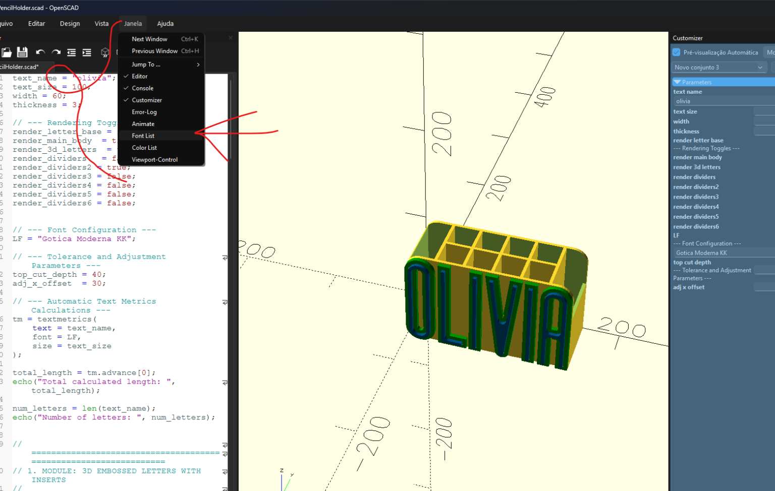 Openscad pencil and pen holder 19