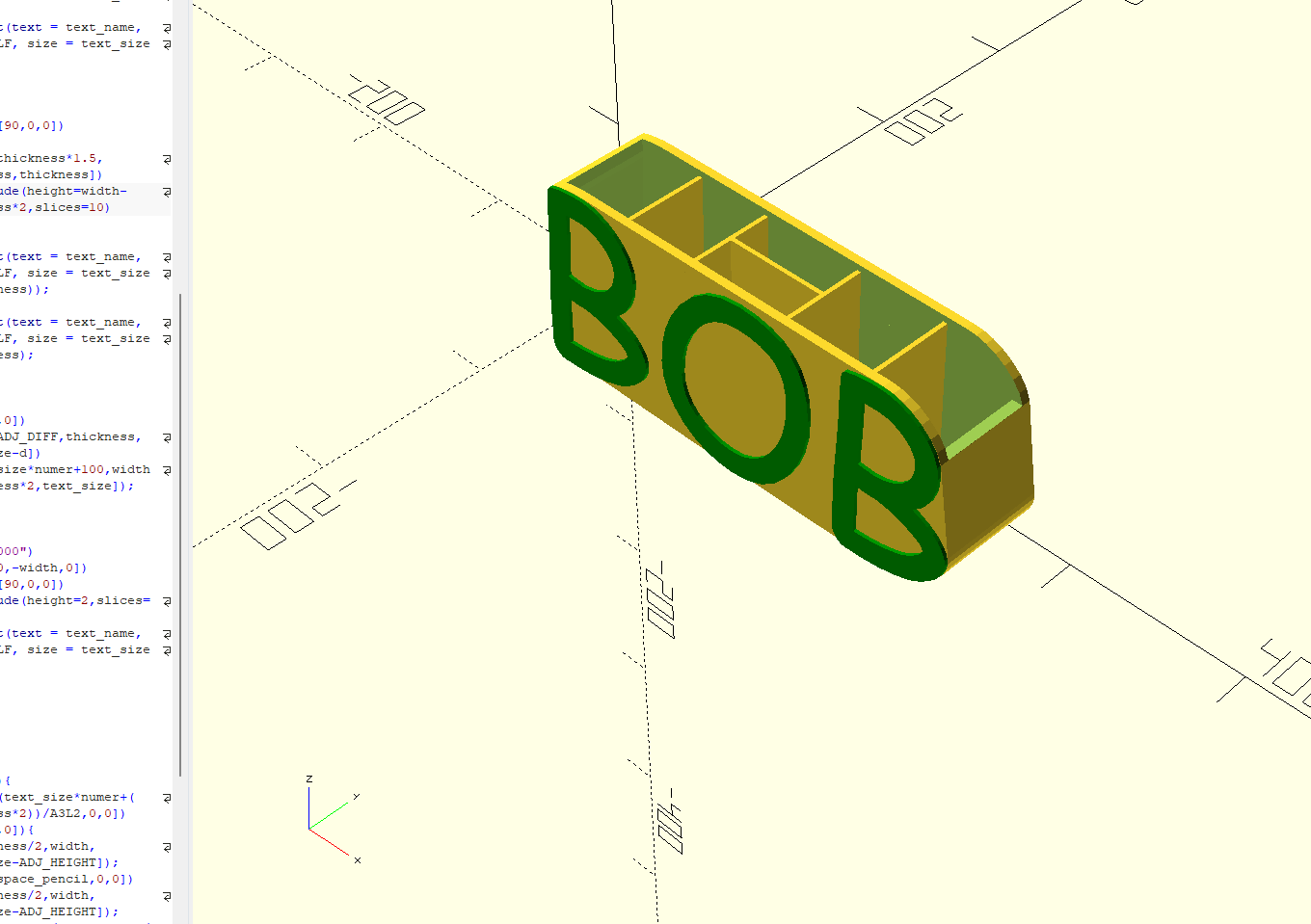 Openscad pencil and pen holder 2