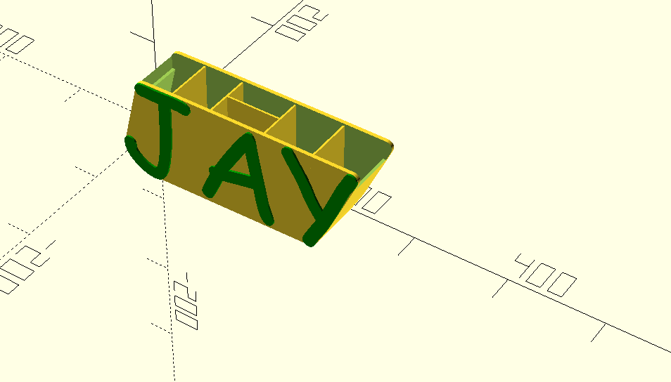 Openscad pencil and pen holder 7