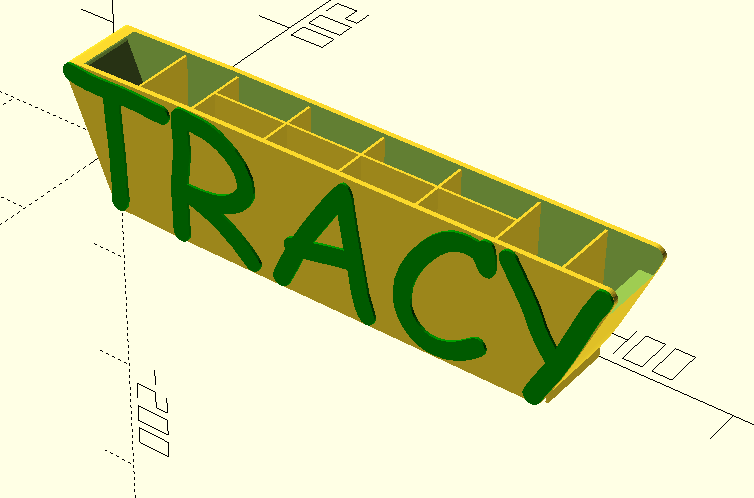 Openscad pencil and pen holder 9